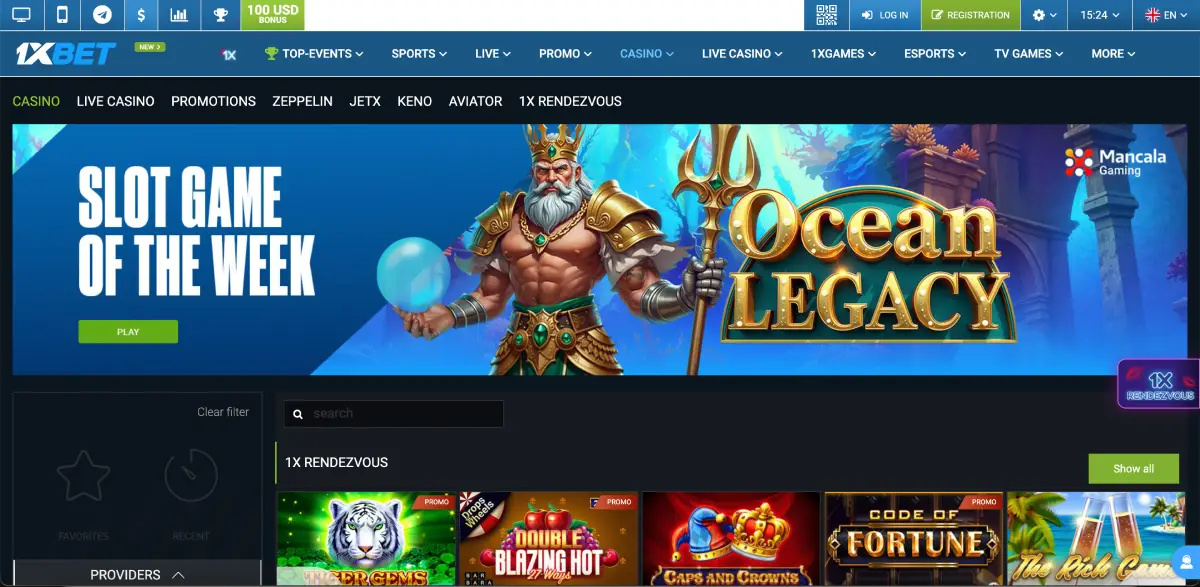 Офіційна головна сторінка казино 1xBet